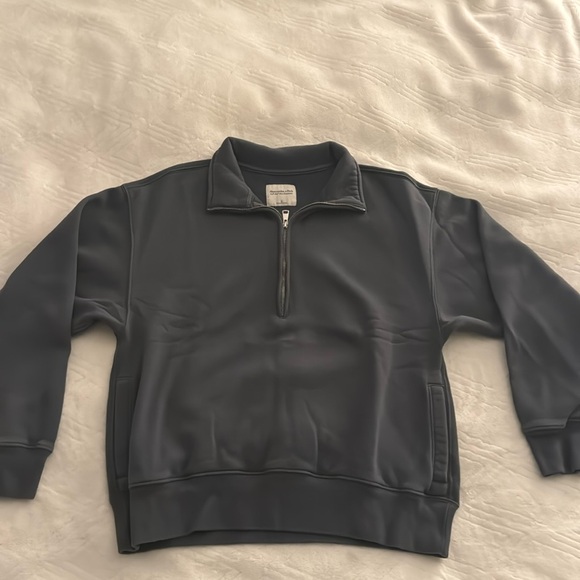 Abercrombie & Fitch Essential Half Zip (Navy) (Size Small) - Picture 2 of 4